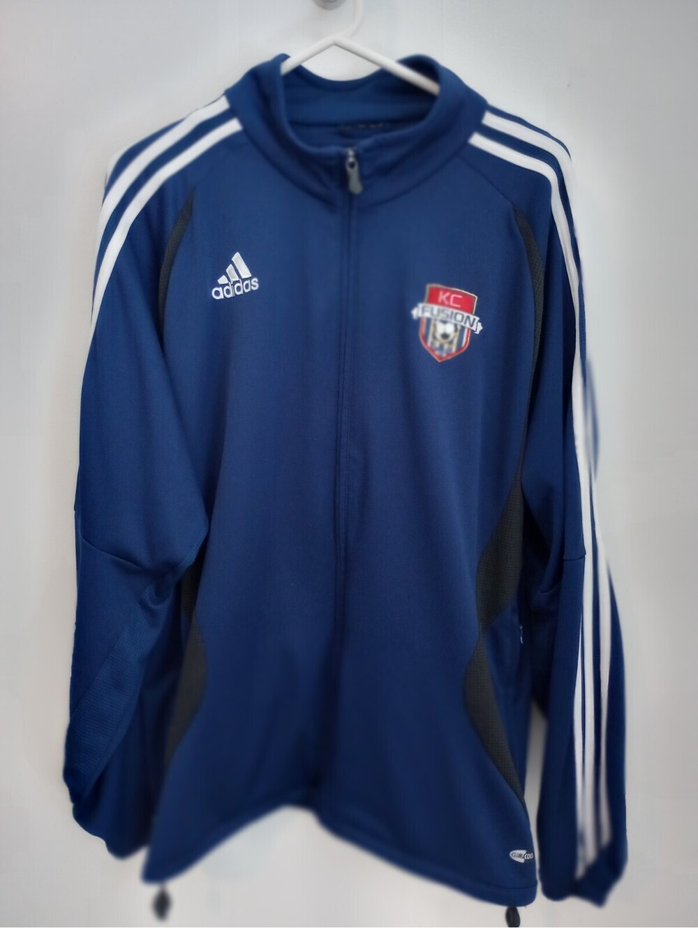 Vtg Adidas ClimaCool KC Fusion SWUSC  Soccer Training Jacket Full Zip